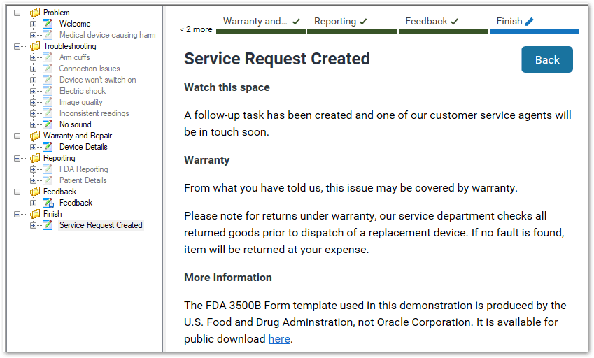 The Interview tab in Oracle Policy Modeling Debugger showing the data saved from loading a checkpoint file