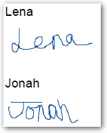 A generated form showing multiple signatures inserted