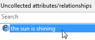 Image of the New Input drop-down window on the Interview tab in Policy Modeling showing the list of uncollected attributes/relationships