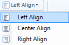 Policy Modeling Interview Tab Alignment Button showing Alignment drop-down list