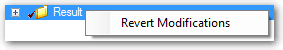 Image from a collaborative Policy Modeling project, of the Revert Modifications context menu for an item modified locally with no conflicts