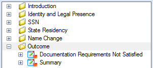 The screens list on the Interview tab showing multiple final screens