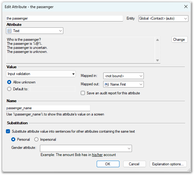 New Attribute dialog in Oracle Policy Modeling