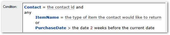 The Edit Entity dialog in Policy Modeling showing the use if the ANY grouping operator in a condition