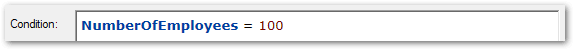 The Edit Entity dialog in Policy Modeling showing the use of a field with a constant value in a condition