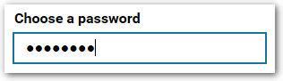 A password text box for an input collect in an interview