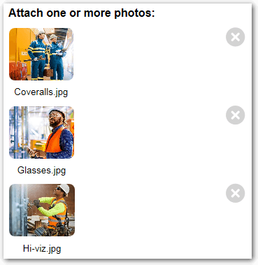 Interview screen showing uploaded images