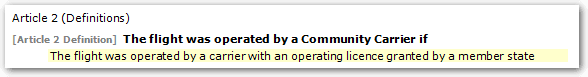 Reference tag added to a rule conclusion in Word to identify its source.