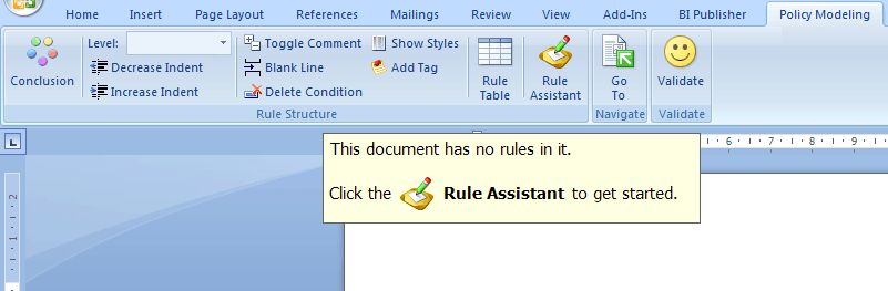 A new Microsoft Word rules document containing no rules.