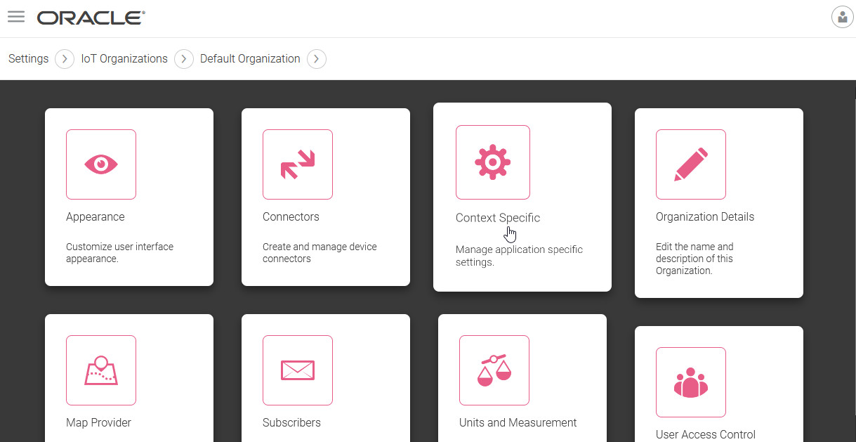 Context Specific Settings Tile for Your Organization