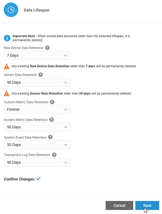 Data lifespan