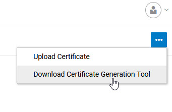 Download Certificate Generation Tool option