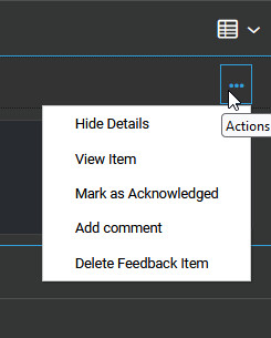 Feedback Actions Menu