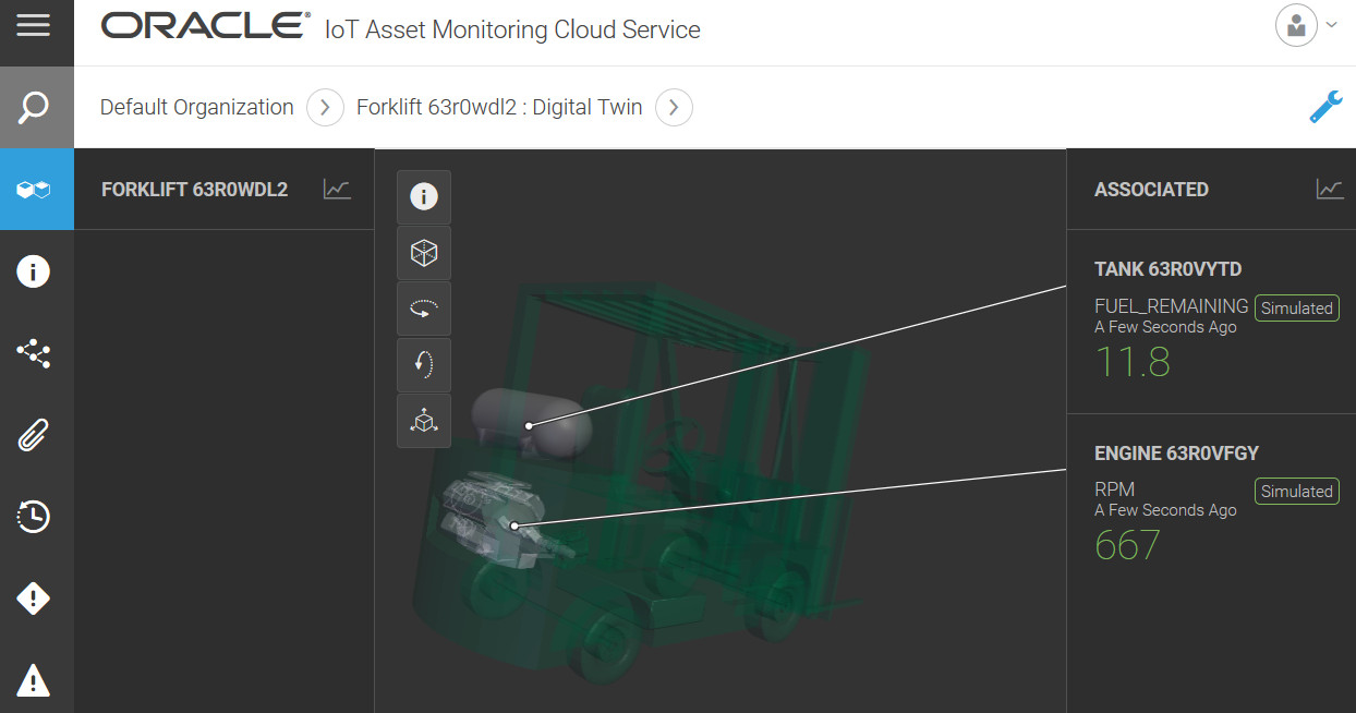 Digital Twin View of a Forklift Asset