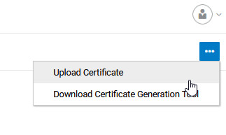 Upload Certificate Menu Item