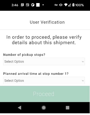 User Verification Screen