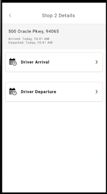 Driver arrival and driver departure date-time editor