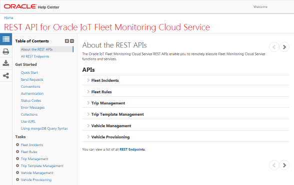 Oracle IoT Fleet Monitoring Cloud Service REST API
