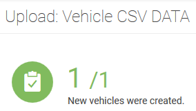vehicle created by uploading a csv file