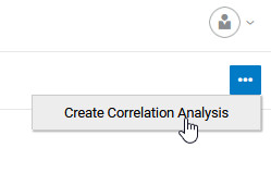 Correlation Analysis menu