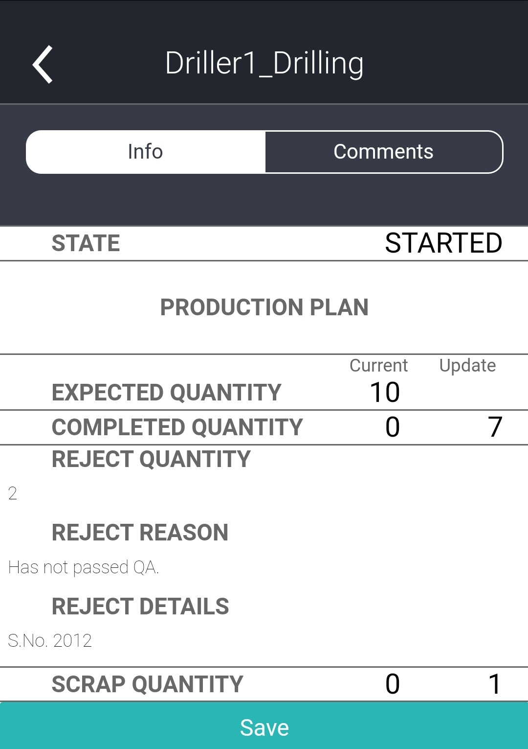 Updating Output Quantities Using the Mobile App