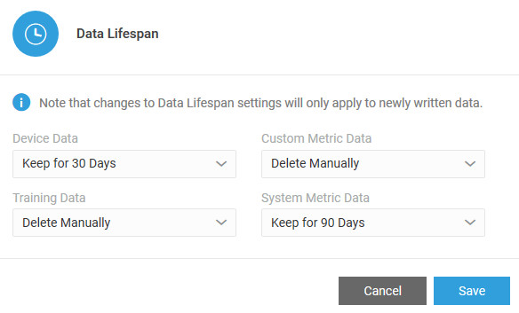 Data Lifespan Dialog