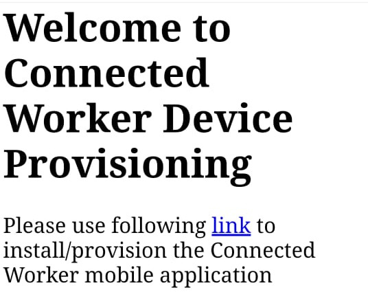A prompt to click the provision device link.