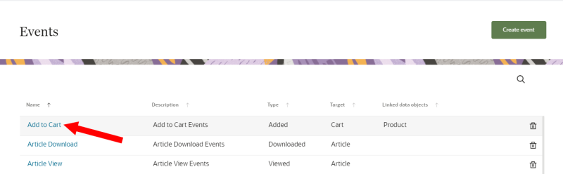 An image of the Events page