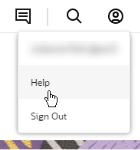How to get help using the avatar menu: Click the avatar menu, and then select Help.