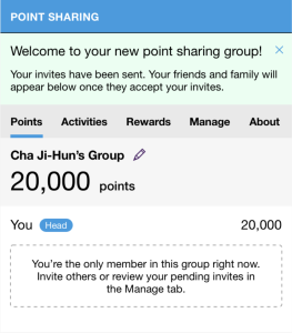 An image of a point sharing group welcome message.