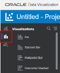 Screenshot showing how to access the Visualizations panel