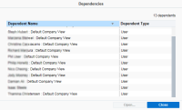 An image of the Dependencies window.