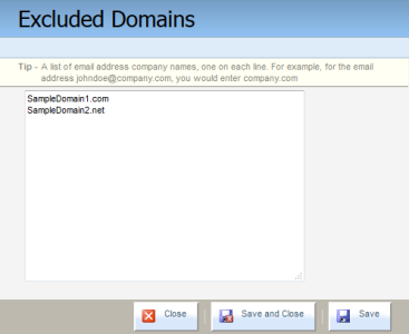 An image of the Excluded Domains list.