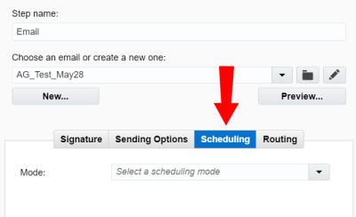 The Scheduling option