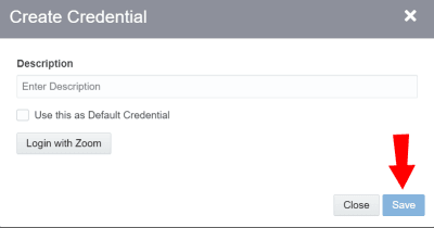 An image of the Create Credentials dialog