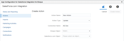 An image of the Create Action window.