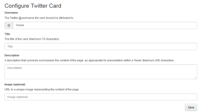 An image of a Twitter Card Configuration screen.
