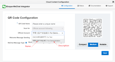 An image of the WeChat installation configuration.