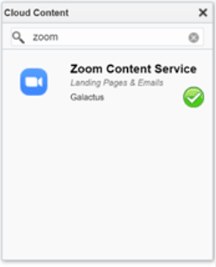 An image of the Zoom Content service step