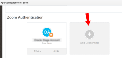 An image of the Add Credentials button