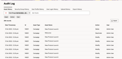 An image showing a sample Redwood asset audit log