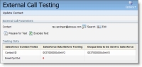An image of a snapshot showing CRM data before and after the test.