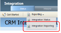 An image of the Reporting drop-down menu with Integration Reporting highlighted.
