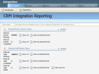 An image of the CRM Integration Reporting page.