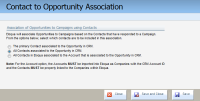 An image of the Contact to Opportunity Association window.