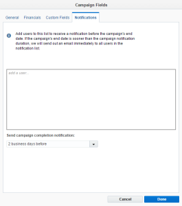 An image of the Campaign Notifications dialog box.