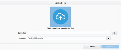 An image of the Upload File window.