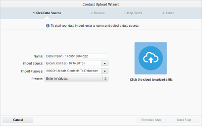 An image of the Contact Upload Wizard