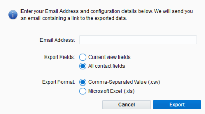 An image of the Export Fields section.