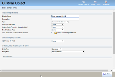 An image of the final Custom Object page